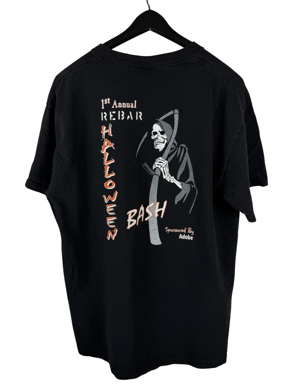 Vintage 90s Adobe 1st Annual Rebar Halloween Tech Promo Graphic Shirt Size L